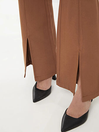 LCW Vision KAHVERENGİ Kadın Standart Fit Düz Pantolon