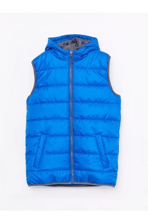 LCW Kids Mavi Kapüşonlu Basic Erkek Çocuk Şişme Yelek