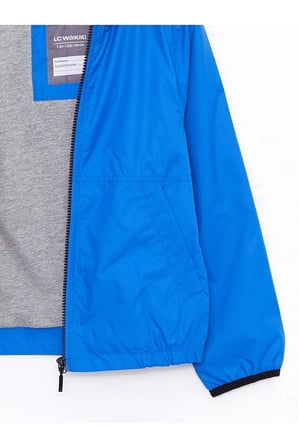 LCW Kids Mavi Kapüşonlu Basic Erkek Çocuk Yağmurluk