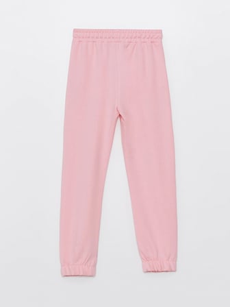 LCW Kids Pembe Beli Lastikli Baskılı Kız Çocuk Jogger Eşofman Altı
