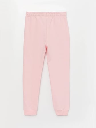 LCW Kids Pembe Beli Lastikli Baskılı Kız Çocuk Eşofman Altı
