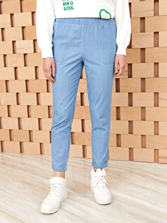 LCW Modest İNDİGO Kadın Slouchy Düz Jean Pantolon