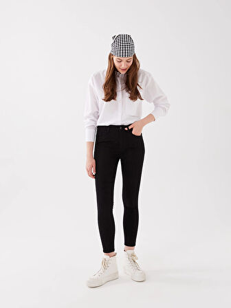 LCW Jeans SİYAH Yüksek Bel Jüpiter Süper Skinny Fit Kadın Jean Pantolon