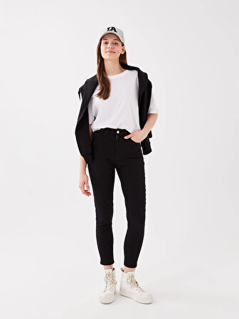 LCW Jeans SİYAH Yüksek Bel Slim Fit Kadın Jean Pantolon