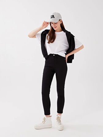 LCW Jeans SİYAH Yüksek Bel Slim Fit Kadın Jean Pantolon