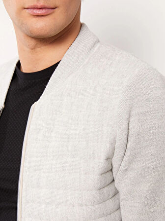 LCWAIKIKI Classic GRİ Standart Kalıp Kolej Yaka Erkek Triko Mont