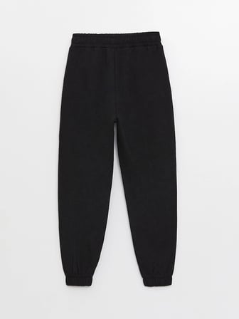 LCW Kids Siyah Beli Lastikli Basic Kız Çocuk Jogger Eşofman Altı