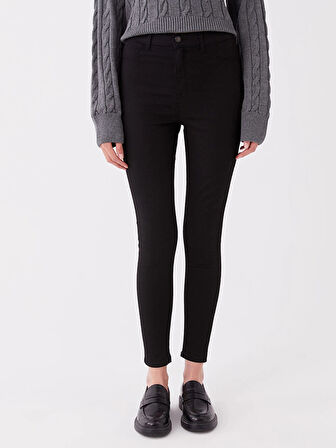 LCW Jeans Siyah Jüpiter Süper Skinny Fit Kadın Jean Pantolon