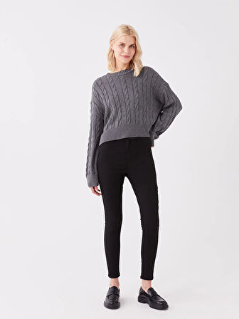 LCW Jeans Siyah Jüpiter Süper Skinny Fit Kadın Jean Pantolon