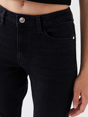 LCW Jeans SİYAH Normal Bel Mercury Skinny Fit Kadın Jean Pantolon