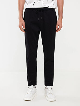 LCW Casual SİYAH Slim Fit Erkek Kalın Eşofman Altı