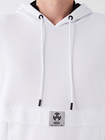 XSIDE Beyaz Uzun Kollu Baskılı Erkek Hoodie