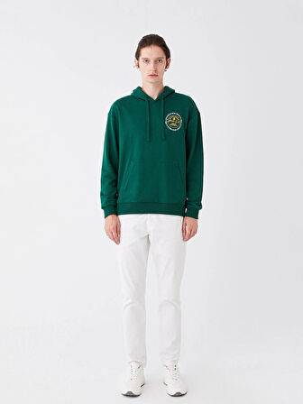 XSIDE Yeşil Uzun Kollu Baskılı Erkek Hoodie