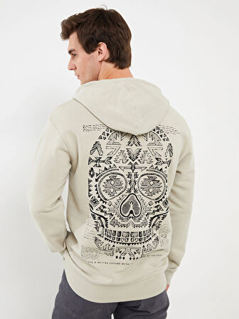 XSIDE Bej Uzun Kollu Erkek Hoodie