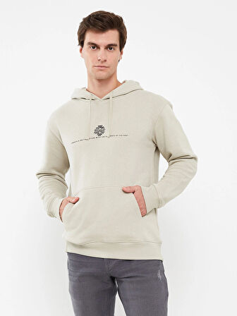 XSIDE Bej Uzun Kollu Erkek Hoodie