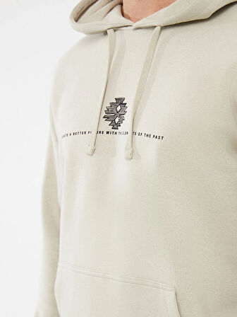 XSIDE Bej Uzun Kollu Erkek Hoodie