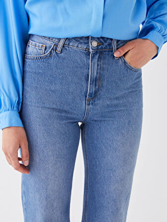 LCW Modest İNDİGO Wideleg Kadın Jean Pantolon