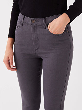 LCWAIKIKI Basic GRİ Slim Fit Kadın Jean Pantolon