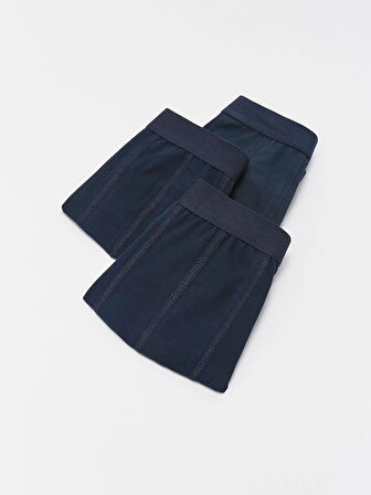 LC WAIKIKI Lacivert Standart Kalıp Pamuklu Esnek Erkek Boxer 3'lü