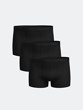 LC WAIKIKI Siyah Rahat Kalıp Pamuklu Esnek Erkek Boxer 3'lü