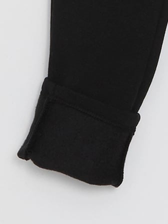 LCW Kids Siyah Beli Lastikli Baskılı Kız Çocuk Eşofman Altı