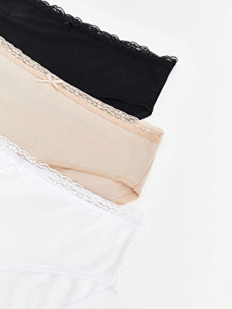 LCW DREAM Pembe Dantel Detaylı Bikini Külot 3'lü Paket