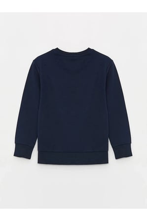 LCW Kids Bisiklet Yaka Baskılı Uzun Kollu Erkek Çocuk Sweatshirt