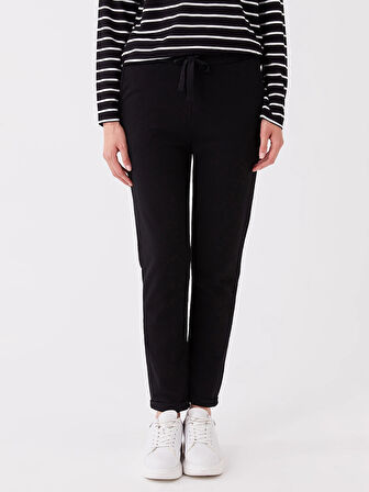 LCW Vision Siyah Kadın Beli Lastikli Düz Eşofman Altı