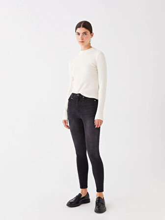LCW Jeans SİYAH Yüksek Bel Jüpiter Süper Skinny Fit Kadın Jean Pantolon