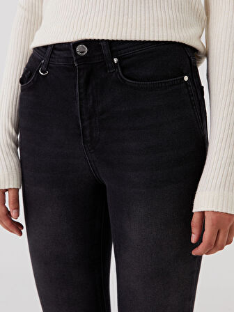 LCW Jeans SİYAH Yüksek Bel Jüpiter Süper Skinny Fit Kadın Jean Pantolon
