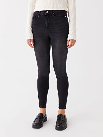 LCW Jeans SİYAH Yüksek Bel Jüpiter Süper Skinny Fit Kadın Jean Pantolon