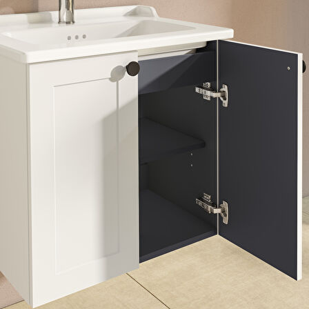 VitrA Root Classic 68701 Lavabo Dolabı, Kapaklı, Mat Beyaz, 60 cm