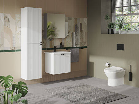 VitrA Root Grove 69268 Lavabo Dolabı, Kapaklı, Mat Beyaz, 60 cm