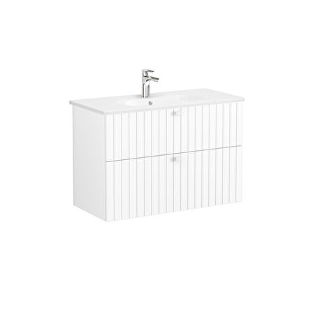 VitrA Root Groove 69457 Lavabo Dolabı, 100 cm, Mat Beyaz