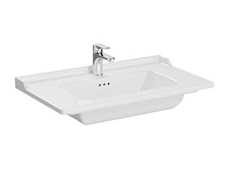 VitrA Integra 7001B003-0001 Klasik Etajerli Lavabo, 80, Beyaz