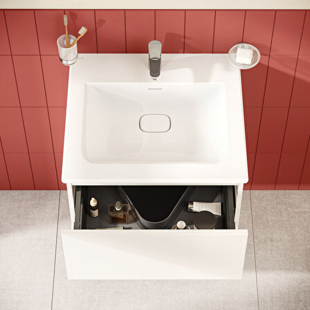 VitrA Metropole Pure 67335 Lavabo Dolabı, 2 Çekmeceli, Parlak Beyaz, 60 cm