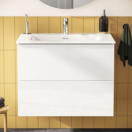 VitrA Metropole Pure 67226 Lavabo Dolabı, 2 Çekmeceli, Parlak Beyaz, 80 cm