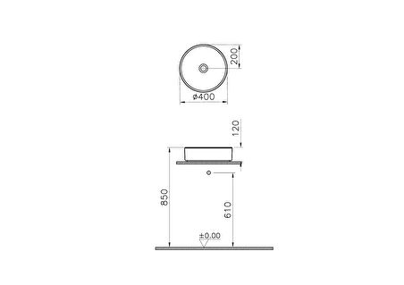 VitrA ArchiPlan 7439B003-0016 Çanak Lavabo, Yuvarlak, Beyaz