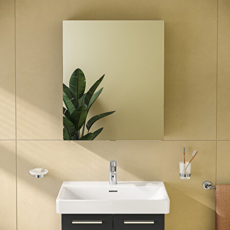VitrA Mia 67710 Asimetrik Dolaplı Ayna, Parlak Antrasit, 60 cm