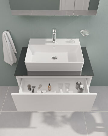 VitrA Nuo 67692 Lavabo Dolabı, Parlak Beyaz, Çanak Lavabolu, 80 cm