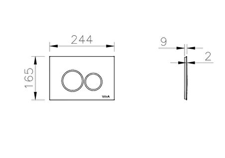 VitrA Origin 740-2400 Kumanda Paneli, Parlak Krom