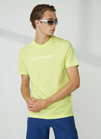 Murphy&Nye Bisiklet Yaka Düz Yeşil Erkek T-Shirt EMBOSS T-SHIRT