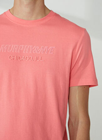 Murphy&Nye Bisiklet Yaka Düz Pembe Erkek T-Shirt EMBOSS t-shirt