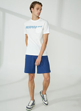 Murphy&Nye Bisiklet Yaka Düz Beyaz Erkek T-Shirt GAFF T-SHIRT