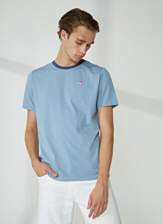 Murphy&Nye Bisiklet Yaka Düz Açık Lacivert Erkek T-Shirt LIMBER T-SHIRT