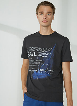 Murphy&Nye Bisiklet Yaka Düz Siyah Erkek T-Shirt RIG t-shirt