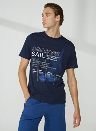 Murphy&Nye Bisiklet Yaka Düz Lacivert Erkek T-Shirt RIG T-SHIRT
