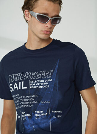 Murphy&Nye Bisiklet Yaka Düz Lacivert Erkek T-Shirt RIG t-shirt