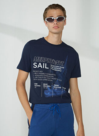 Murphy&Nye Bisiklet Yaka Düz Lacivert Erkek T-Shirt RIG t-shirt