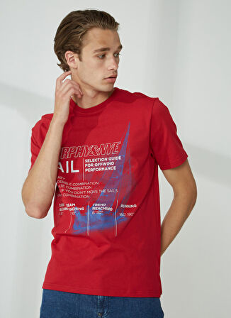 Murphy&Nye Bisiklet Yaka Düz Kırmızı Erkek T-Shirt RIG t-shirt